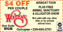 Discount Coupon for Wootens Airboat Tours